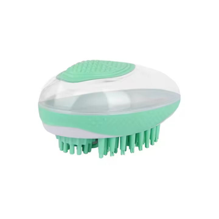 Suave con dispensador de champú, cepillo de baño para perros, peine de silicona 2 en 1, cepillo de masaje para gatos, peine de ducha silencioso portátil para mascotas - 1