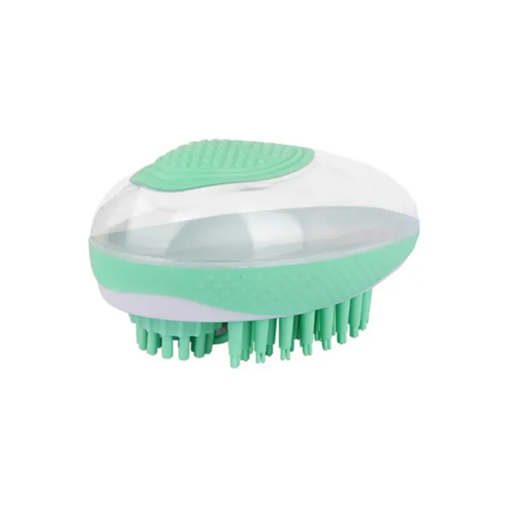 Suave con dispensador de champú, cepillo de baño para perros, peine de silicona 2 en 1, cepillo de masaje para gatos, peine de ducha silencioso portátil para mascotas - 1