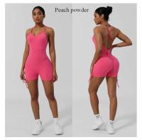 Mono de yoga para mujer, conjunto Fiess con cojín cruzado en la espalda, parte inferior del cuerpo de encaje, sin mangas, belleza, espalda, entrenamiento para correr - details 4