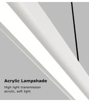 LEFANGXING Colgante de Luz LED Rectangular Cuboide Diseño Moderno de Aluminio para Techo de Estudio de Oficina Iluminación y Decoración - details 18