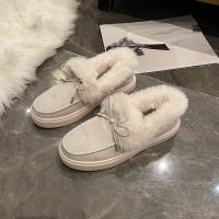 Botas de nieve de terciopelo para mujer, botines cálidos de felpa con cordones, zapatillas suaves, zapatos cómodos de algodón, invierno, 2023 - details 22