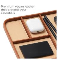 Bandeja de mesita de noche texturizada Litchi - C Organizador de llaves, teléfono y artículos pequeños (ideal para hombres) 30*20*3cm - details 3