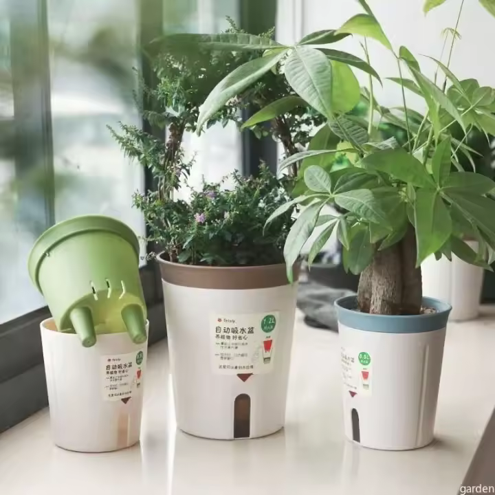 ETA de plástico hidropónico de riego de doble capa, ETA de absorción automática de agua para plantas - 1