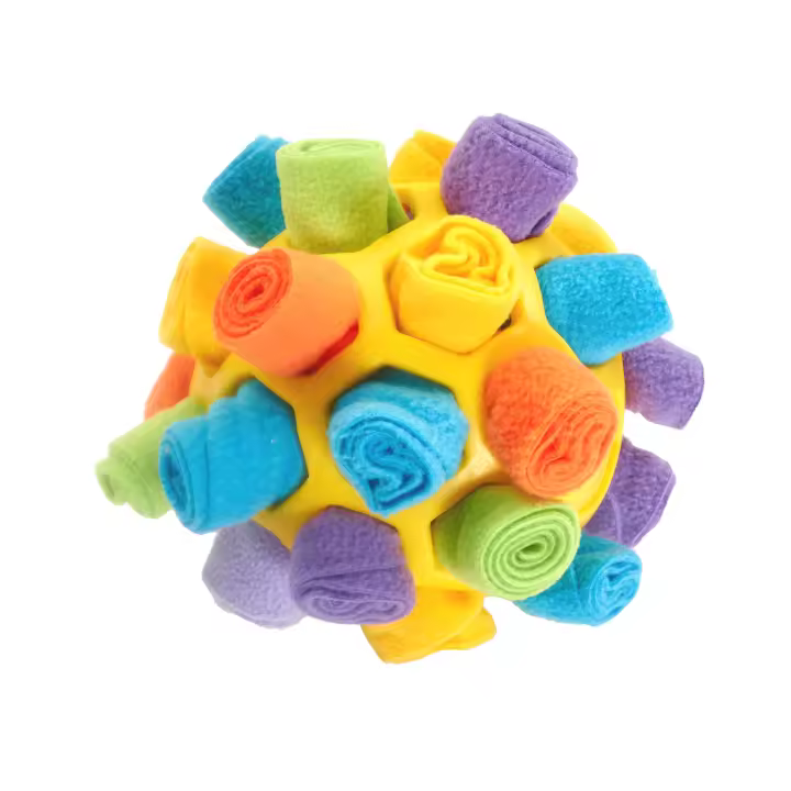 PORCHEDDU Pelota de Juego Interactivo para Perros Sniffing Ball Juguetes Educativos de Alimentación Lenta Portátiles Lavables Naturales para Capacidades de Forrageo Entrenamiento Universal para Todas Las Raças de Perros - 1