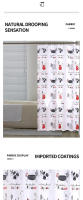 Cortina de ducha gruesa de dibujos animados para baño, puerta de separación seca y húmeda, PEVA, Gato antimoho - details 2