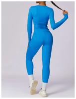 Conjunto de Yoga para Mujeres 2 Piezas Ropa Deportiva Gimnasio Legging Fitness Top Corto de Manga Larga Traje Deportivo Material Exterior Nylon Adecuado para Primavera/Verano - details 6