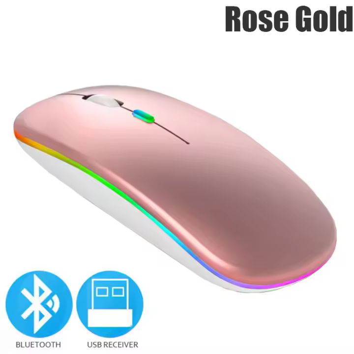 Ratón Inalámbrico Bluetooooth 5,0 Carga USB Luz RGB Para Computadora Portátil PC Macbook Gaming - 1