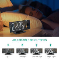 Reloj despertador Digital LED con proyección 3D, pantalla de repetición, temperatura, Brillo automático, cabecera de dormitorio, Gif para el hogar - details 1