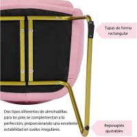 Terciopelo Sillon para Dormitorio Silla para Comedor Cocina Pata Metal Silla Sala de Estar Rosa Claro - details 6