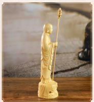 Tallado en madera de Huangyang, estatua del Bodhisattva del rey tibetano Buda, adorno de oficina, nuevo adorno de decoración del hogar de estilo Zen chino - details 5