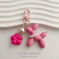 Llavero creativo con forma de globo de perro Kawaii, llavero con forma de perro de gelatina, llavero con forma de flor para cachorro, accesorio colgante - details 9