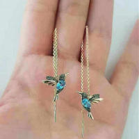 Pendientes de colibrí para mujeres y niñas, pendientes colgantes elegantes con borlas, joyería de moda, regalos de cumpleaños para el Día de San Valentín - details 4