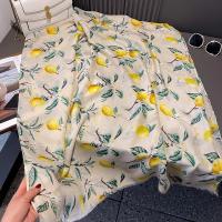 Nueva moda, suave bufanda de viscosa Floral con árbol de limón, chal bohemio elegante con flecos finos para mujer, perfecto para viajes y Hijab musulmán informal 2025 - details 7