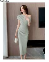 Elegante Vestido de Noche sin Hombros Moda de Verano Vestido de Graduación Coreana Slim de Un Pieza - details 7