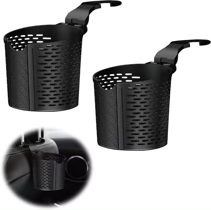 Portavasos de Agua para Camión Universal de Automóvil Posavasos para Coche Asiento Negro De Copa Universal Multifuncional Ganchos Copa para Teléfono Vaso de Agua Taza de Café(2 Piezas) - 1