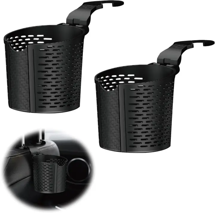 Portavasos de Agua para Camión Universal de Automóvil Posavasos para Coche Asiento Negro De Copa Universal Multifuncional Ganchos Copa para Teléfono Vaso de Agua Taza de Café(2 Piezas) - 1