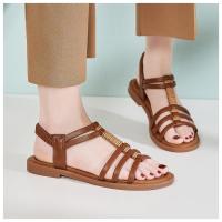 Sandalias de mujer zapatos planos - cómodo verano elegante casual elástico tobillo slip on playa caminar sandalia - details 6
