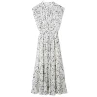 Vestido plisado con mangas voladoras florales estampadas para mujer - details 1