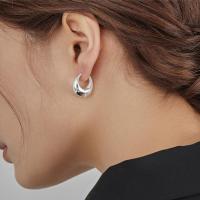 Pendientes de aro pequeños de plata 925 para mujer, pendientes gruesos, pequeños, de oro de 14 quilates, Huggie, pendientes de aro pequeños, ligeros y anchos, Plata de ley - details 1