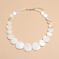 Collar de concha blanca Natural, gargantilla de cuentas redondas, joyería clásica de playa, 10-30mm - details 3