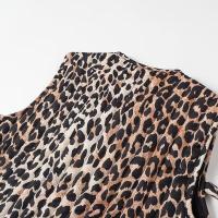 BUNO-chaleco elegante con estampado de leopardo para mujer, nueva moda 20225, chaquetas sin mangas con lazo y cuello en V, chaleco ajustado Vintage, Top corto - details 9