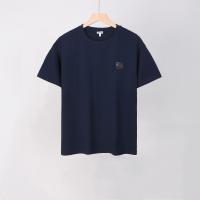 LOEVE, novedad de verano, camiseta con bordado de letras de algodón puro, marca de moda para hombre, manga corta, Top informal americano de cuello redondo para parejas - details 0