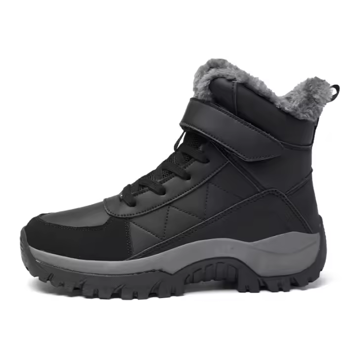 Botas de nieve para mujer, botas de invierno cálidas con forro de piel, botines antideslizantes, botas de nieve a media pantorrilla - 1