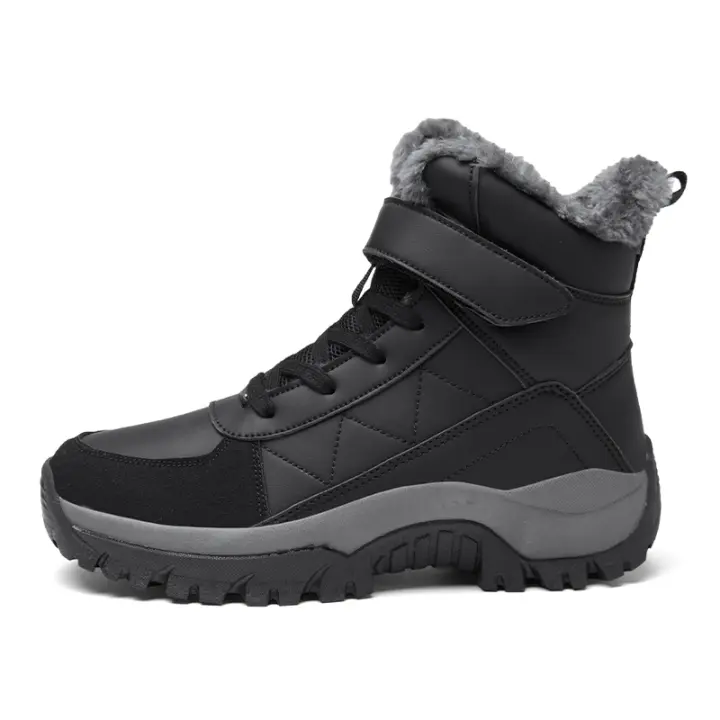 Botas de nieve para mujer, botas de invierno cálidas con forro de piel, botines antideslizantes, botas de nieve a media pantorrilla - 1