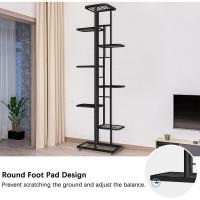Soporte de Metal para Plantas de 8 Niveles Estante de Almacenamiento para Macetas en Gris Oscuro y Plateado Organizador de Almacenamiento para Interior y Exterior - details 4