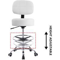 Taburete de Laboratorio de Cuero PU Giratorio Redondo Silla de Trabajo con Respaldo Ajustable en Altura Color Negro - details 13