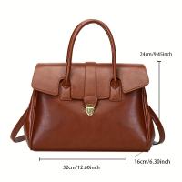 Bolso Cuadrado de Lujo Ligero Retro para Mujer Gran Capacidad con Hebilla - details 1