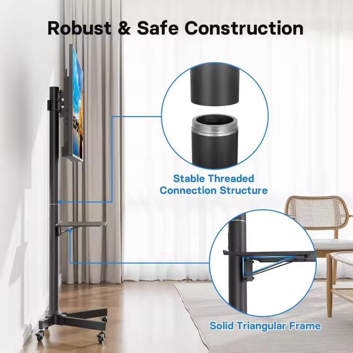 Soporte de TV de Suelo con Ruedas Soporte para Pantallas de 23"-60" Plasma/LCD/LED Carga Máx. 25kg - 1