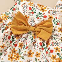 Conjunto de tesoro femenino, nuevo top estampado sin mangas para niños de verano + conjunto de diadema con pantalón corto de encaje de color sólido - details 5