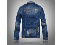 Chaqueta de Denim para Hombres Primavera-Otoño Moda Callejera de Algodón Estilo Biker Retro - details 4