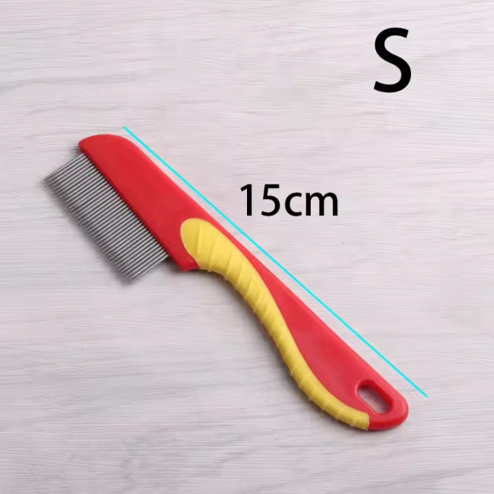 Accesorios para el cabello de mascotas, peine de acero inoxidable para pulgas para perros, peine largo de dientes finos para mascotas, peine corto para piojos con forma de caballito de mar, masaje - 1