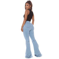 Pantalones acampanados de mezclilla elástica ajustados a la cintura HSF99 Fashion - details 25