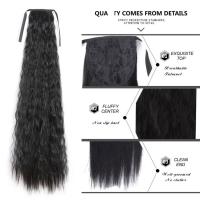 Peluca de cola de caballo afro rizada permanente de maíz, extensión de cola de caballo, cola de caballo larga ondulada y rizada ombre, postizo de cola de caballo natural esponjoso para mujeres - details 8