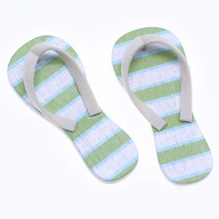 1 par 1:12 casa de muñecas chanclas Mini madera miniatura chanclas decoración simulada Mini zapatillas casuales juguetes para niños - 1