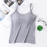 Camisola De Mujer Con Push-up Y Rellenos De Sujetador Anti-walking Color Sólido Talla Única Top De Verano De Algodón - details 6