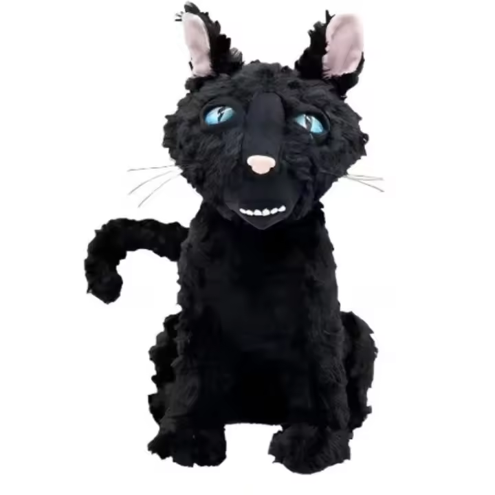 Juguete de peluche para gatos, almohada de peluche de gato negro de 11,8 ", muñecos de peluche, juguete para gatos sin nombre, regalo para fanáticos, niños y niñas - 1