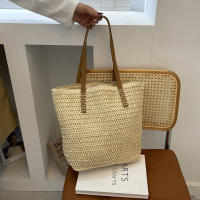 Bolso de ratán tejido para mujer, bolsa de hombro de gran capacidad para vacaciones en la playa, informal, a la moda - details 23