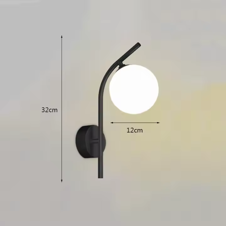 Luz de Pared de Vidrio Moderna, Sombra Blanca de Vidrio para Dormitorio, Sala de Estar, Baño y Balcón - 1