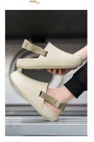 Birken verano Casual ropa exterior sandalias nueva moda talla grande media cerda perezoso suela gruesa zapatillas de hombre botón - details 16