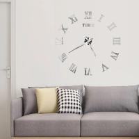 Reloj de pared con espejo acrílico de Número Romano grande 2D/3D, pegatina de moda DIY, relojes de cuarzo, decoración del hogar, pegatinas para el salón - details 32