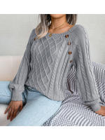 Suéter de punto con botones para mujer, Jersey holgado de manga larga, otoño, 2023 - details 4
