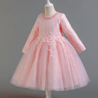 Vestido de actuación de Piano para niña, vestido de princesa de cumpleaños con flores para niña, tul hinchado de alta gama, pasarela - details 3