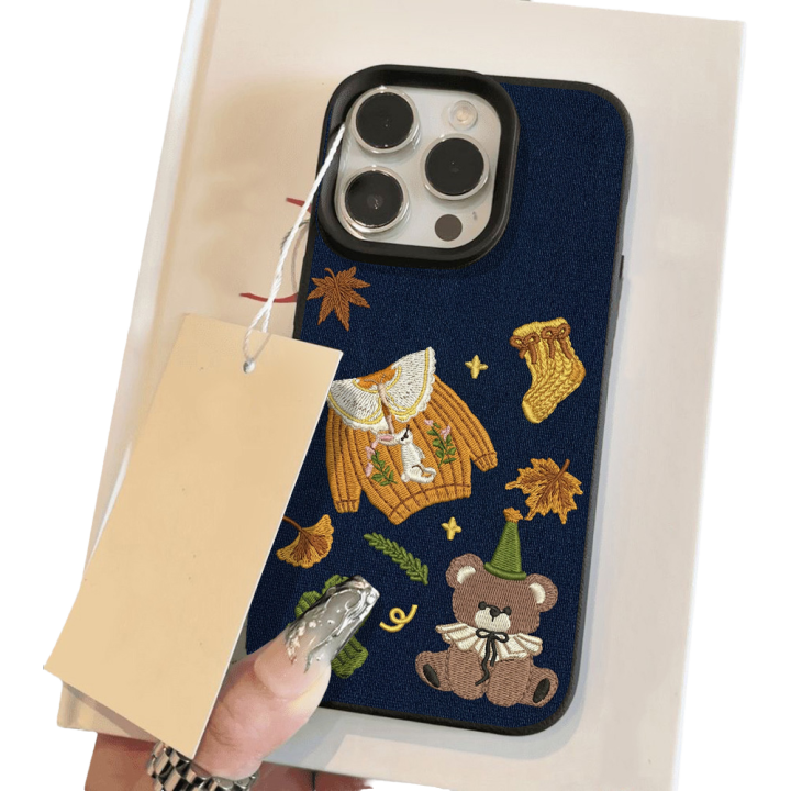 Teddy Bear Phone Case For iPhone 17 Pro Max 17 18 Pro Max 16 15 13 12 11 16 Plus 14 Air 15 Plus Cover Shockproof Capinha Caha