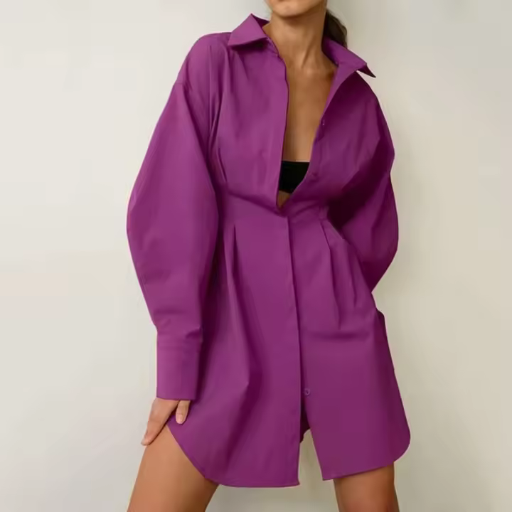 Vestido Elegante de Manga Larga y Ajustado Estilo Sencillo para Mujeres de Oficina Tono Primaveral - 1
