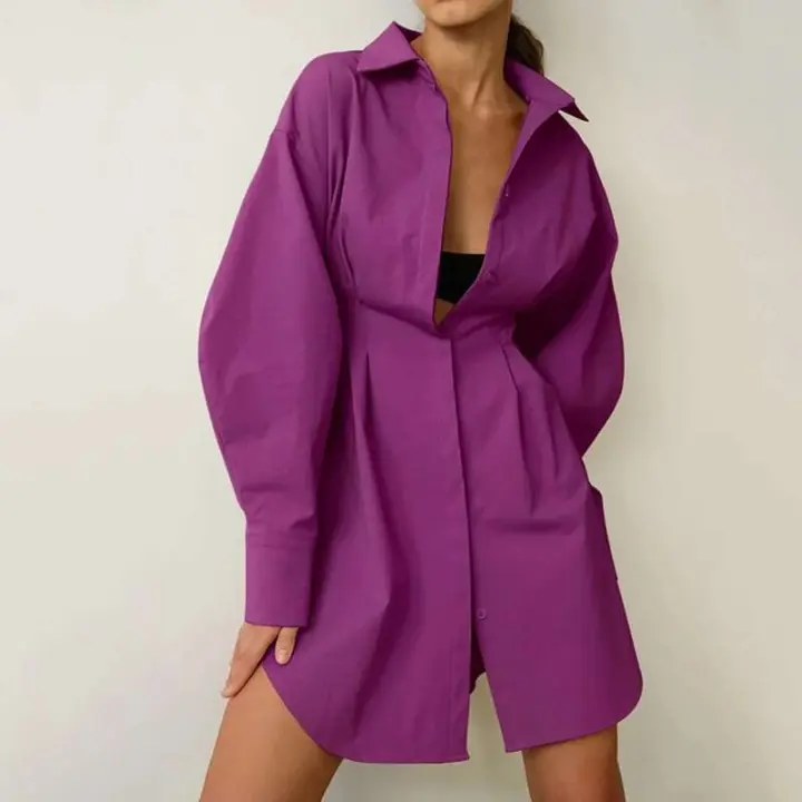 Vestido Elegante de Manga Larga y Ajustado Estilo Sencillo para Mujeres de Oficina Tono Primaveral - 1
