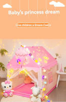 Tienda de Juegos Decorada Rosa Casa de Piedra Rosa y Gris con Almohadilla de Escalada, Luz de Bola, Nubes, Mariposas, Luces Coloridas Adecuada para Niños de 1-3 Años Uso Interior y Exterior - details 1